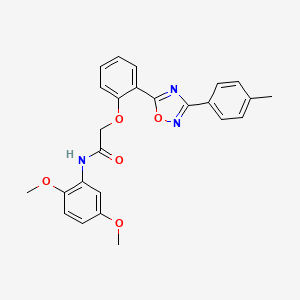 molecular formula C25H23N3O5 B7689699 N-(2,5-dimethoxyphenyl)-2-{2-[3-(4-methylphenyl)-1,2,4-oxadiazol-5-yl]phenoxy}acetamide 