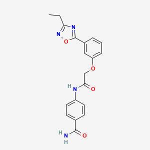 4-(2-(3-(3-ethyl-1,2,4-oxadiazol-5-yl)phenoxy)acetamido)benzamide