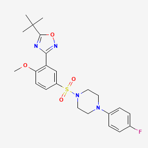 5-(tert-butyl)-3-(5-((4-(4-fluorophenyl)piperazin-1-yl)sulfonyl)-2-methoxyphenyl)-1,2,4-oxadiazole