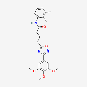 molecular formula C23H27N3O5 B7689874 N-(2,3-dimethylphenyl)-4-[3-(3,4,5-trimethoxyphenyl)-1,2,4-oxadiazol-5-yl]butanamide 
