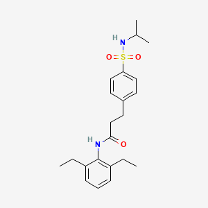 molecular formula C22H30N2O3S B7689879 N-(2,6-diethylphenyl)-3-[4-(propan-2-ylsulfamoyl)phenyl]propanamide 