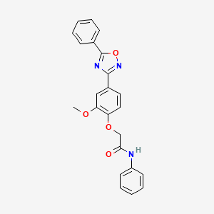molecular formula C23H19N3O4 B7689912 2-[2-methoxy-4-(5-phenyl-1,2,4-oxadiazol-3-yl)phenoxy]-N-phenylacetamide 