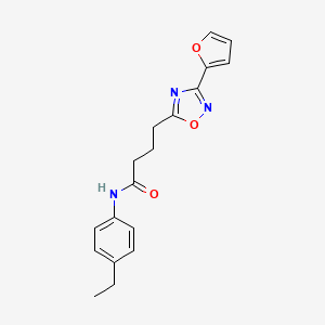 molecular formula C18H19N3O3 B7690024 N-(4-ethylphenyl)-4-[3-(furan-2-yl)-1,2,4-oxadiazol-5-yl]butanamide 
