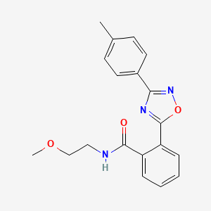 molecular formula C19H19N3O3 B7690113 N-(2-methoxyethyl)-2-[3-(4-methylphenyl)-1,2,4-oxadiazol-5-yl]benzamide 