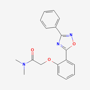 molecular formula C18H17N3O3 B7690203 N,N-dimethyl-2-[2-(3-phenyl-1,2,4-oxadiazol-5-yl)phenoxy]acetamide 
