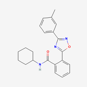 molecular formula C22H23N3O2 B7690242 N-cyclohexyl-2-[3-(3-methylphenyl)-1,2,4-oxadiazol-5-yl]benzamide 