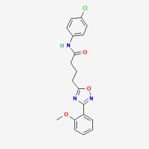 molecular formula C19H18ClN3O3 B7690259 N-(4-chlorophenyl)-4-[3-(2-methoxyphenyl)-1,2,4-oxadiazol-5-yl]butanamide 