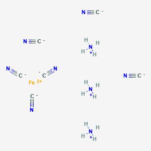 molecular formula C6H12FeN9 B076903 Ferrate(3-), hexakis(cyano-kappaC)-, ammonium (1:3), (OC-6-11)- CAS No. 14221-48-8