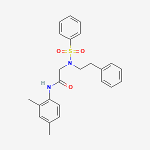 molecular formula C24H26N2O3S B7690303 N-(2,4-dimethylphenyl)-N~2~-(2-phenylethyl)-N~2~-(phenylsulfonyl)glycinamide 