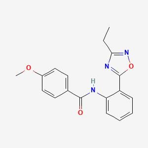 molecular formula C18H17N3O3 B7690327 N-[2-(3-ethyl-1,2,4-oxadiazol-5-yl)phenyl]-4-methoxybenzamide 