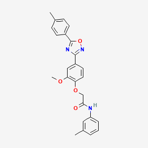 molecular formula C25H23N3O4 B7690360 2-{2-methoxy-4-[5-(4-methylphenyl)-1,2,4-oxadiazol-3-yl]phenoxy}-N-(3-methylphenyl)acetamide 