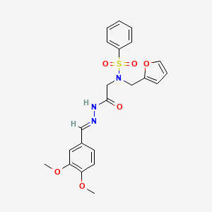 molecular formula C22H23N3O6S B7690370 N-{2-[(2E)-2-(3,4-dimethoxybenzylidene)hydrazinyl]-2-oxoethyl}-N-(furan-2-ylmethyl)benzenesulfonamide (non-preferred name) 