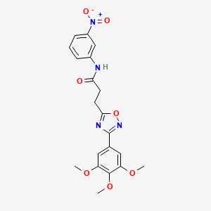 molecular formula C20H20N4O7 B7690457 N-(3-nitrophenyl)-3-[3-(3,4,5-trimethoxyphenyl)-1,2,4-oxadiazol-5-yl]propanamide 