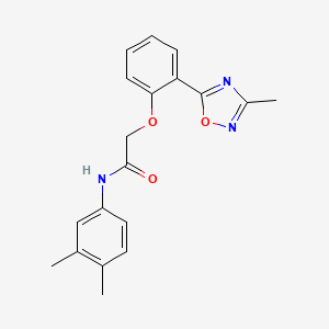 molecular formula C19H19N3O3 B7690463 N-(3,4-dimethylphenyl)-2-[2-(3-methyl-1,2,4-oxadiazol-5-yl)phenoxy]acetamide 
