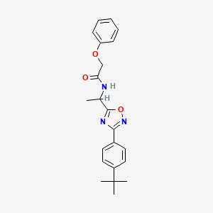 molecular formula C22H25N3O3 B7690484 N-[1-[3-(4-tert-butylphenyl)-1,2,4-oxadiazol-5-yl]ethyl]-2-phenoxyacetamide 
