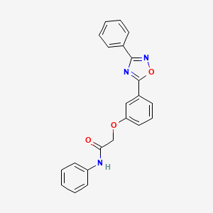 molecular formula C22H17N3O3 B7690759 N-phenyl-2-[3-(3-phenyl-1,2,4-oxadiazol-5-yl)phenoxy]acetamide 