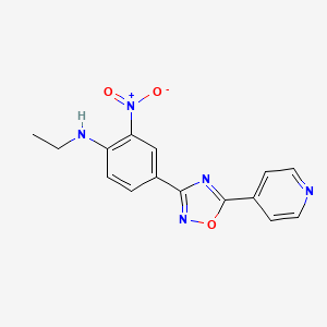 molecular formula C15H13N5O3 B7690769 N-ethyl-2-nitro-4-[5-(pyridin-4-yl)-1,2,4-oxadiazol-3-yl]aniline 