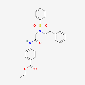 molecular formula C25H26N2O5S B7690774 ethyl 4-{[N-(2-phenylethyl)-N-(phenylsulfonyl)glycyl]amino}benzoate 