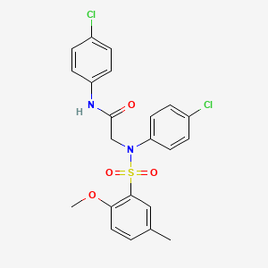 molecular formula C22H20Cl2N2O4S B7690871 N-(4-CHLOROPHENYL)-2-[N-(4-CHLOROPHENYL)2-METHOXY-5-METHYLBENZENESULFONAMIDO]ACETAMIDE 