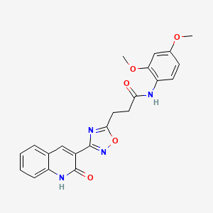 molecular formula C22H20N4O5 B7690873 N-(2,4-dimethoxyphenyl)-3-[3-(2-hydroxyquinolin-3-yl)-1,2,4-oxadiazol-5-yl]propanamide 