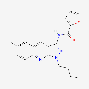 molecular formula C20H20N4O2 B7690923 N-(1-butyl-6-methyl-1H-pyrazolo[3,4-b]quinolin-3-yl)furan-2-carboxamide 