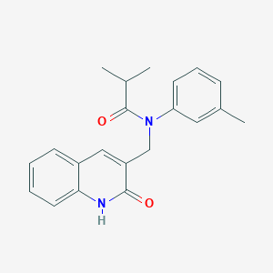 molecular formula C21H22N2O2 B7690957 N-((2-hydroxyquinolin-3-yl)methyl)-N-(m-tolyl)isobutyramide 