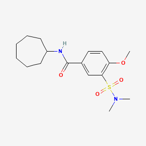 molecular formula C17H26N2O4S B7690960 N-cycloheptyl-3-(dimethylsulfamoyl)-4-methoxybenzamide 