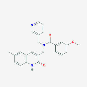 molecular formula C25H23N3O3 B7690965 N-((2-hydroxy-6-methylquinolin-3-yl)methyl)-3-methoxy-N-(pyridin-3-ylmethyl)benzamide 