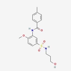 molecular formula C18H22N2O5S B7690985 N-{5-[(3,4-dimethylphenyl)sulfamoyl]-2-methoxyphenyl}-4-methylbenzamide 