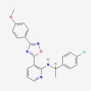 molecular formula C22H19ClN4O2 B7690986 N-[1-(4-chlorophenyl)ethyl]-3-[3-(4-methoxyphenyl)-1,2,4-oxadiazol-5-yl]pyridin-2-amine 