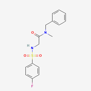 molecular formula C16H17FN2O3S B7691054 N-benzyl-2-[(4-fluorophenyl)sulfonylamino]-N-methylacetamide 