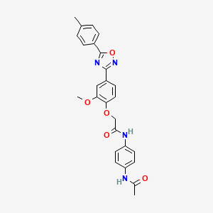 molecular formula C26H24N4O5 B7691076 N-(4-Acetamidophenyl)-2-{2-methoxy-4-[5-(4-methylphenyl)-1,2,4-oxadiazol-3-YL]phenoxy}acetamide 