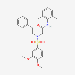molecular formula C26H30N2O5S B7691116 2-[(3,4-dimethoxyphenyl)sulfonyl-(2-phenylethyl)amino]-N-(2,6-dimethylphenyl)acetamide 