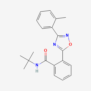 molecular formula C20H21N3O2 B7691224 N-tert-butyl-2-[3-(2-methylphenyl)-1,2,4-oxadiazol-5-yl]benzamide 