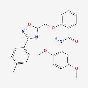 molecular formula C25H23N3O5 B7691369 N-(2,5-dimethoxyphenyl)-2-{[3-(4-methylphenyl)-1,2,4-oxadiazol-5-yl]methoxy}benzamide 