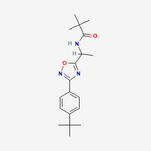 molecular formula C19H27N3O2 B7691591 N-[1-[3-(4-tert-butylphenyl)-1,2,4-oxadiazol-5-yl]ethyl]-2,2-dimethylpropanamide 