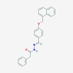 molecular formula C26H22N2O2 B7691597 N-[(E)-[4-(naphthalen-1-ylmethoxy)phenyl]methylideneamino]-2-phenylacetamide 