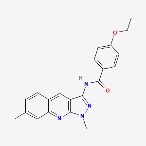molecular formula C21H20N4O2 B7691669 N-(1,7-dimethylpyrazolo[3,4-b]quinolin-3-yl)-4-ethoxybenzamide 