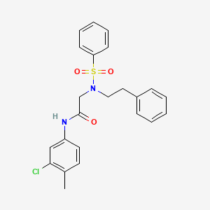 molecular formula C23H23ClN2O3S B7691761 N-(3-chloro-4-methylphenyl)-N~2~-(2-phenylethyl)-N~2~-(phenylsulfonyl)glycinamide 