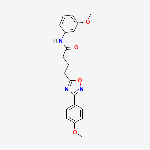 molecular formula C20H21N3O4 B7691766 N-(3-methoxyphenyl)-4-[3-(4-methoxyphenyl)-1,2,4-oxadiazol-5-yl]butanamide 