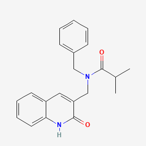 molecular formula C21H22N2O2 B7691816 N-benzyl-2-methyl-N-[(2-oxo-1H-quinolin-3-yl)methyl]propanamide 