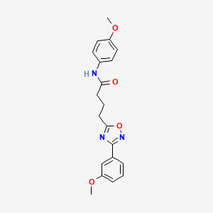 molecular formula C20H21N3O4 B7691978 N-(4-methoxyphenyl)-4-[3-(3-methoxyphenyl)-1,2,4-oxadiazol-5-yl]butanamide 