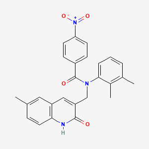 molecular formula C26H23N3O4 B7691984 N-(2,3-dimethylphenyl)-N-((2-hydroxy-6-methylquinolin-3-yl)methyl)-4-nitrobenzamide 