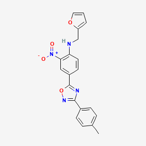 molecular formula C20H16N4O4 B7692018 N-[(Furan-2-YL)methyl]-4-[3-(4-methylphenyl)-1,2,4-oxadiazol-5-YL]-2-nitroaniline 