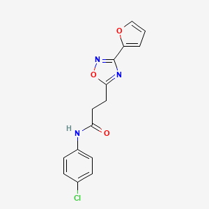 molecular formula C15H12ClN3O3 B7692023 N-(4-chlorophenyl)-3-[3-(furan-2-yl)-1,2,4-oxadiazol-5-yl]propanamide 