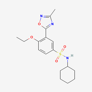 molecular formula C17H23N3O4S B7692151 N-cyclohexyl-4-ethoxy-3-(3-methyl-1,2,4-oxadiazol-5-yl)benzenesulfonamide 