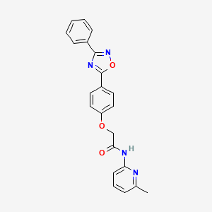 molecular formula C22H18N4O3 B7692184 N-(6-methylpyridin-2-yl)-2-[4-(3-phenyl-1,2,4-oxadiazol-5-yl)phenoxy]acetamide 