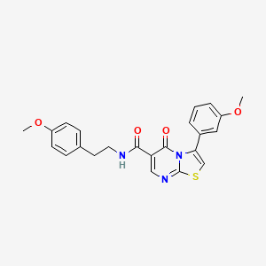 molecular formula C23H21N3O4S B7692190 N-(4-chloro-2,5-dimethoxyphenyl)-3-(3-methoxyphenyl)-5-oxo-5H-[1,3]thiazolo[3,2-a]pyrimidine-6-carboxamide 