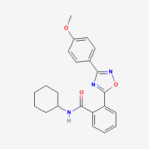 molecular formula C22H23N3O3 B7692238 N-cyclohexyl-2-[3-(4-methoxyphenyl)-1,2,4-oxadiazol-5-yl]benzamide 