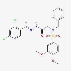 molecular formula C24H23Cl2N3O5S B7692271 N-benzyl-N-{2-[(2E)-2-(2,4-dichlorobenzylidene)hydrazinyl]-2-oxoethyl}-3,4-dimethoxybenzenesulfonamide (non-preferred name) 